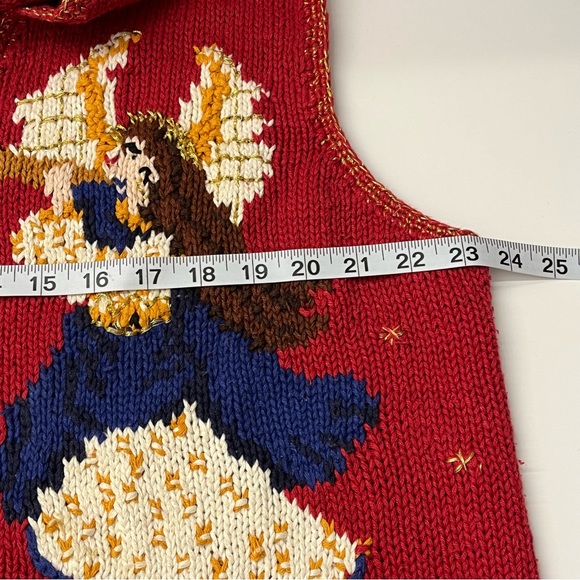 Hasting & Smith Womens Red Christmas Angels Holiday Festive Sweater Vest Size XL - Picture 14 of 14